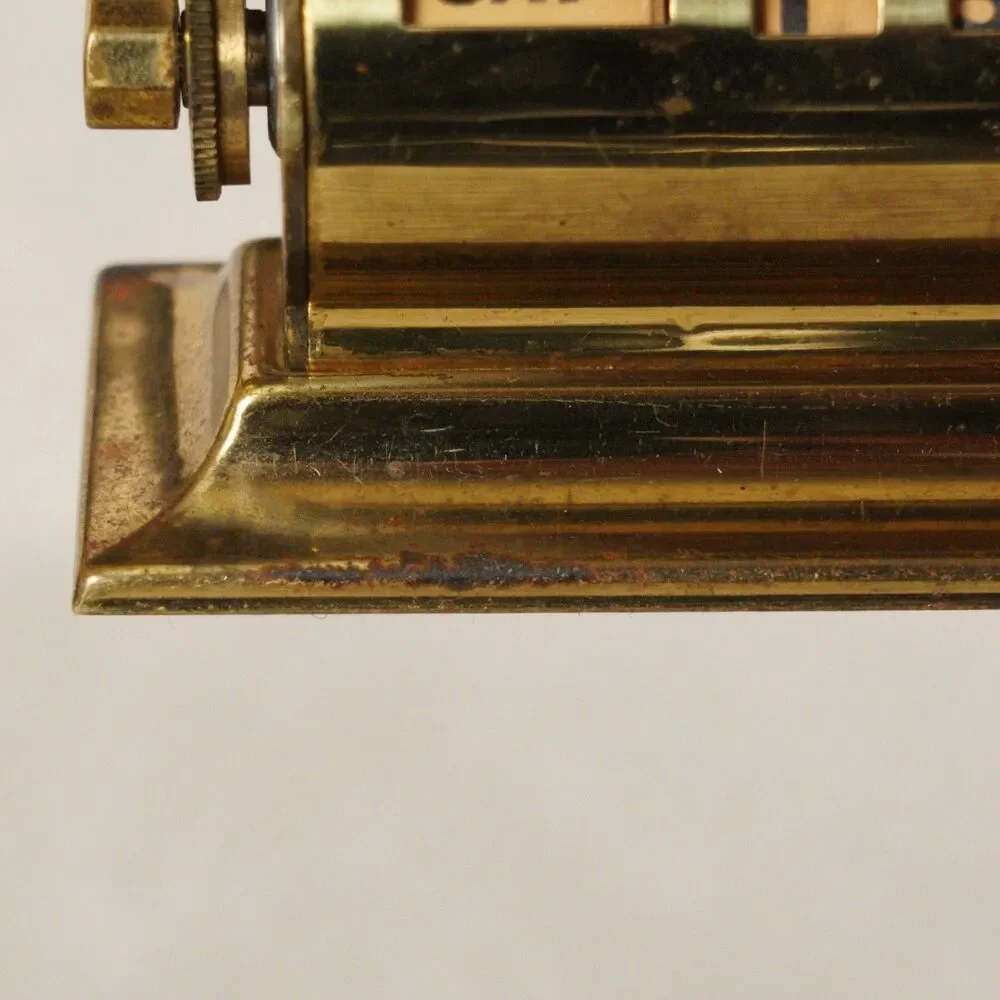 Park Sherman Brass Perpetual Desk Calendar Mid-Century Springfield Illinois VTG